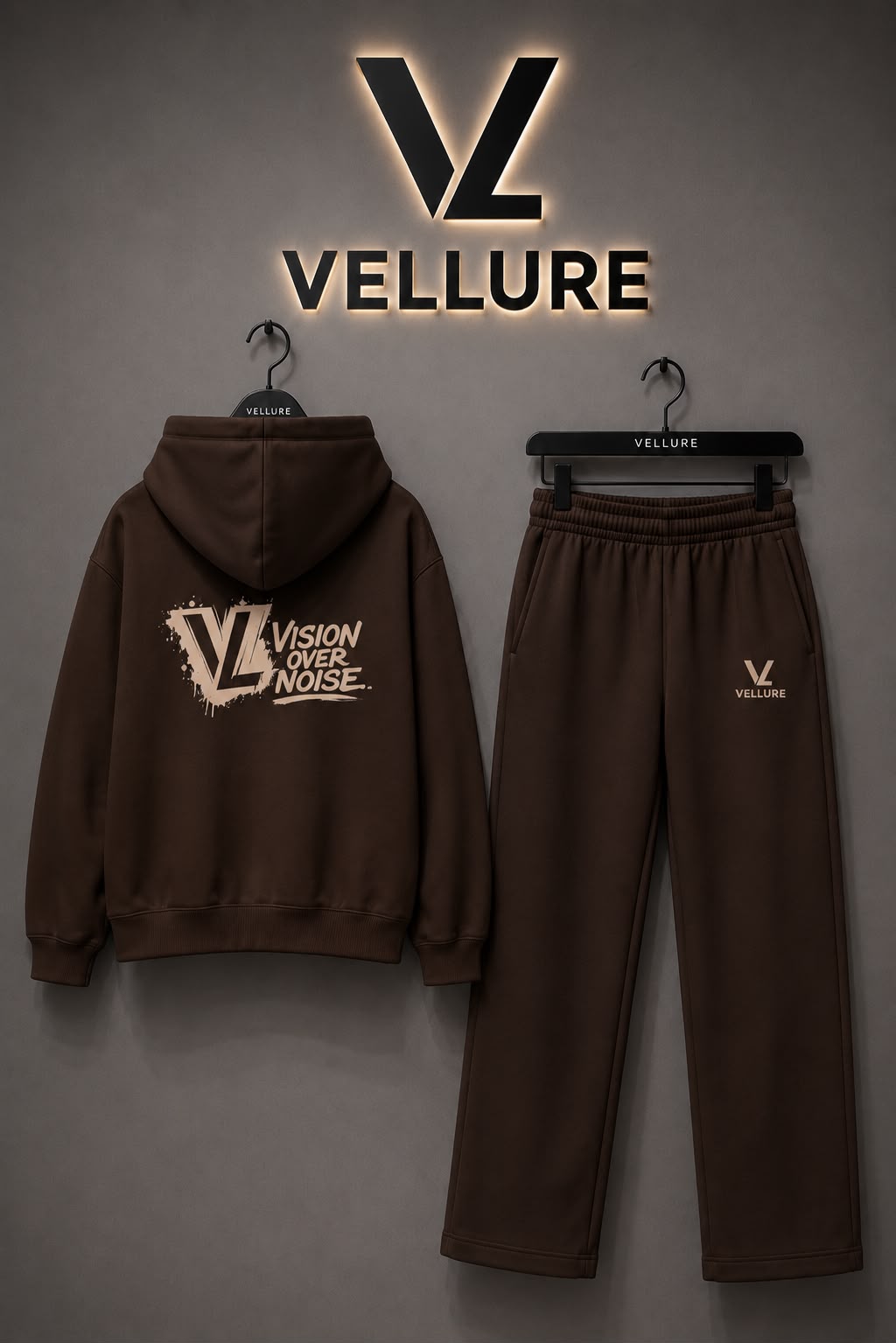 Brown Vision Over Noise track pants product display