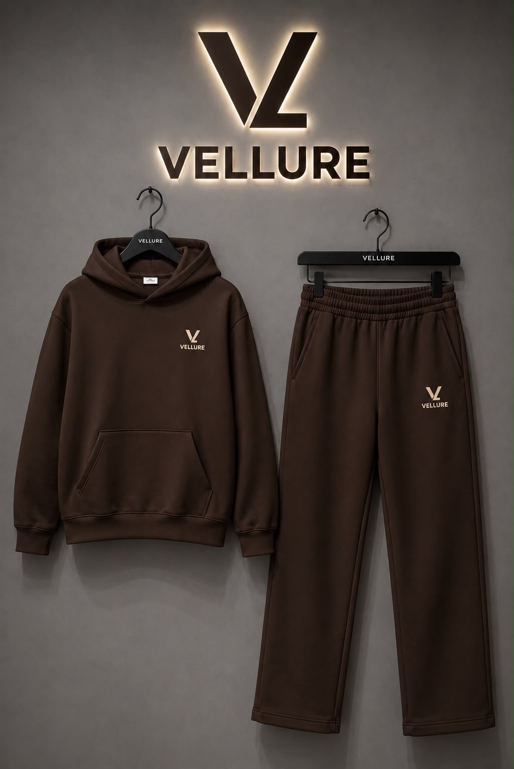 Brown Vision Over Noise track pants front view