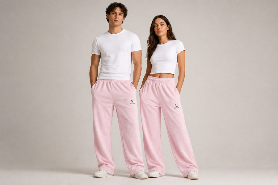 Pink Oversized Snow-Wash Pants – End of Line