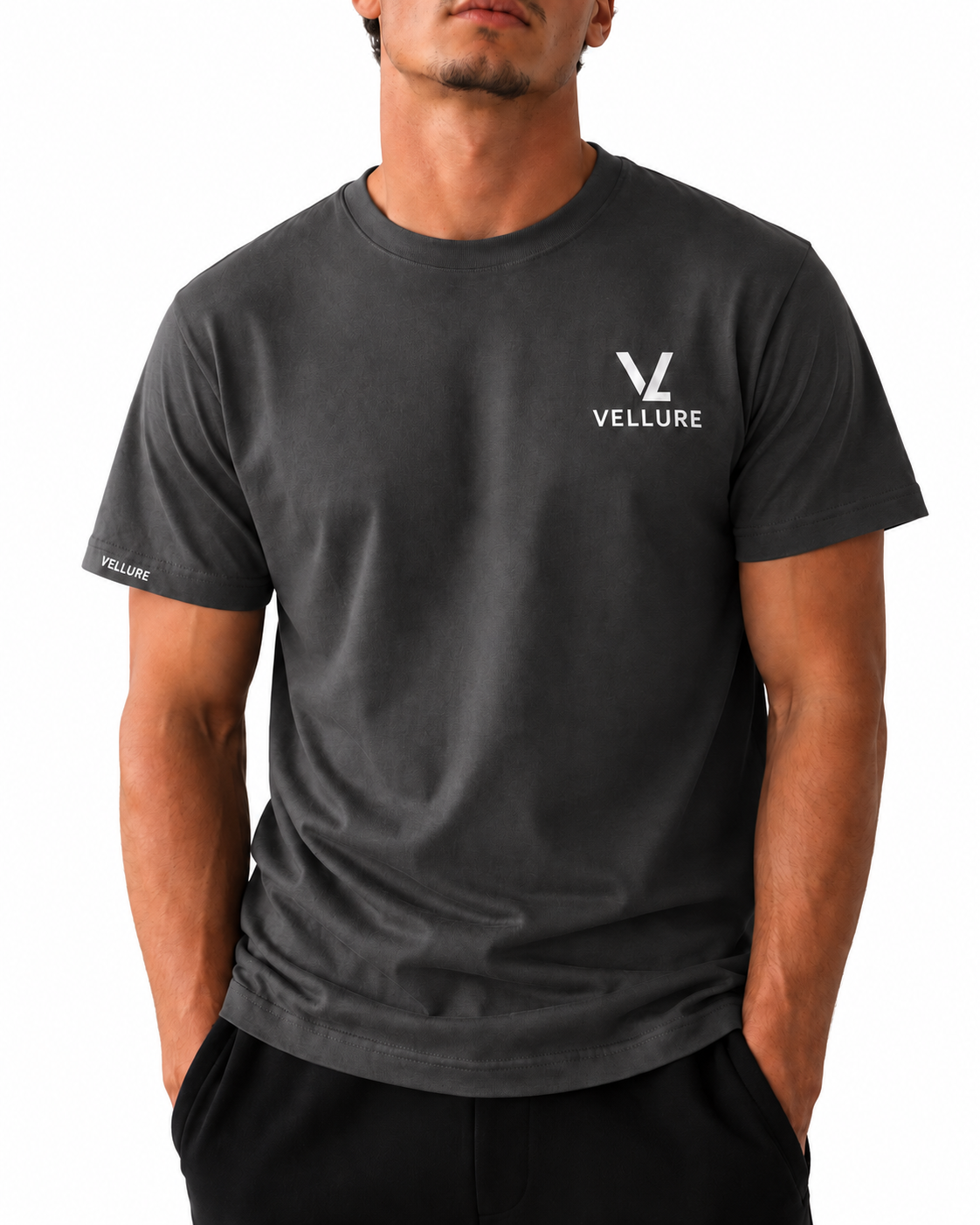 Charcoal VELLURE 260GSM Cotton T-Shirt