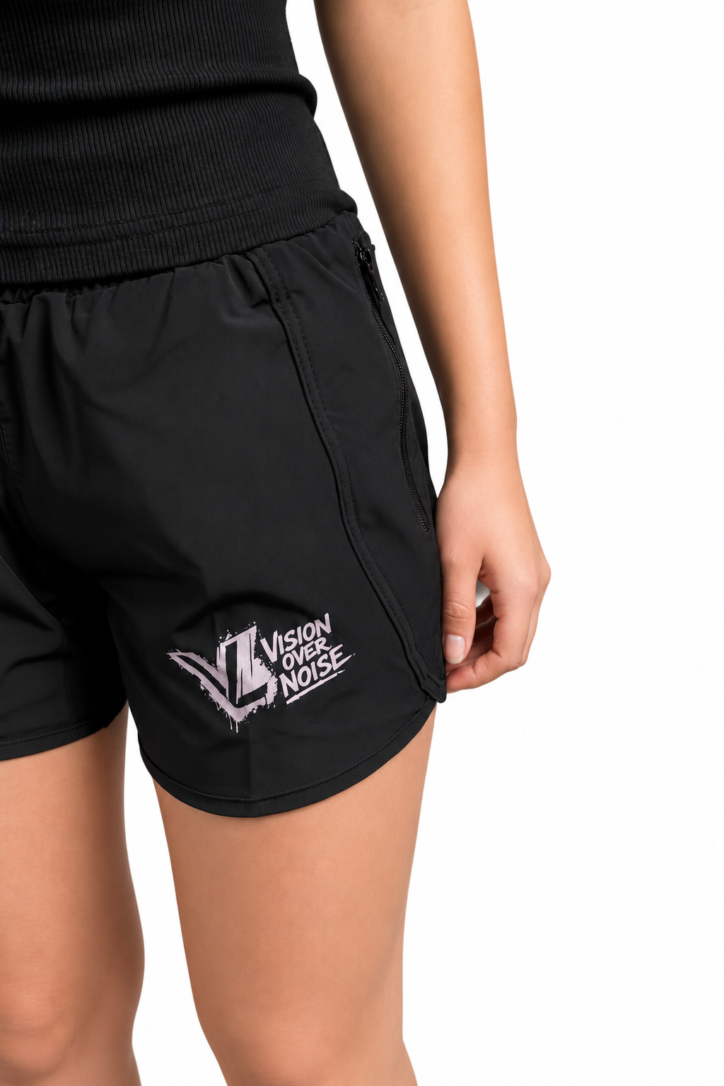 Women's Performance Gym Shorts – Black & White Twin Pack