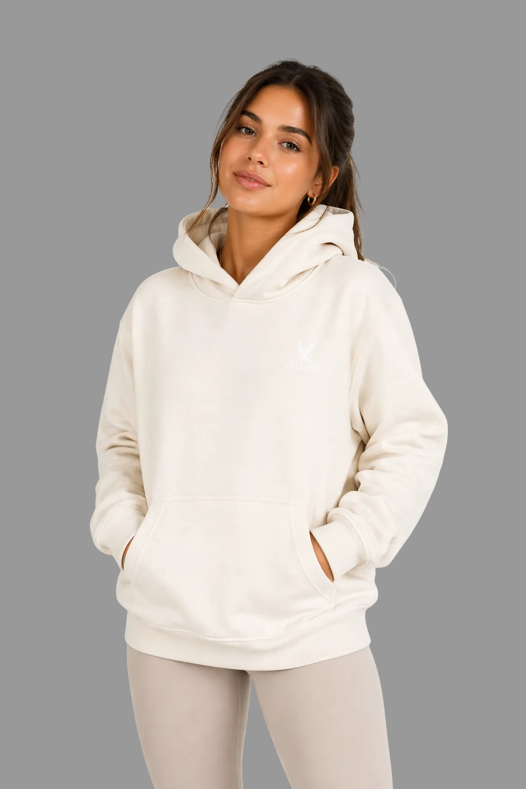 Cream 500GSM Heavyweight Cotton Hoodie